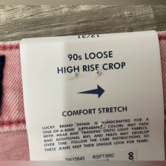 LUCKY Brand 90’s Loose High Rise Cropped Pink Button Fly - Picture 11 of 13